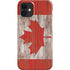 Canadian Flag Dark Wood iPhone 12 Mini Lite Case